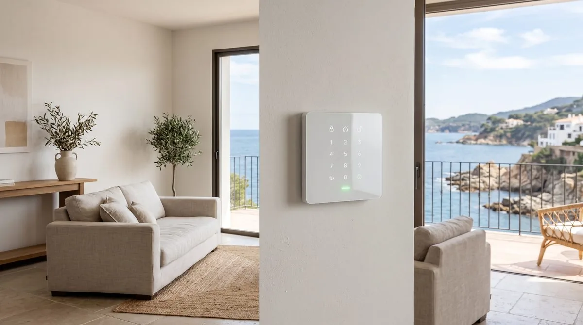 Panel de alarma Ajax instalado en una vivienda